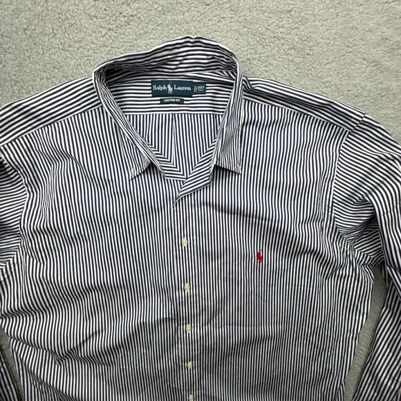 Ralph Lauren Shirt Mens 3XLT Blue Striped Long Sleeve Oversized - Picture 2 of 11